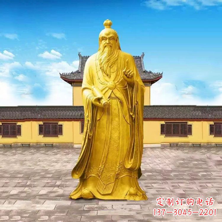 达州中领雕塑老子骑牛石雕