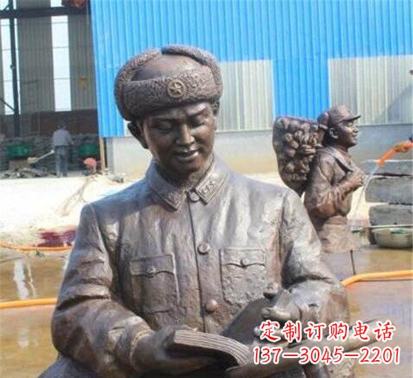 达州雷锋校园英雄名人铜雕