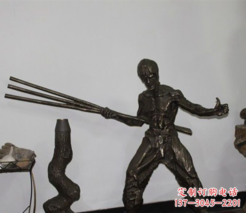 达州李小龙广场小品铜雕