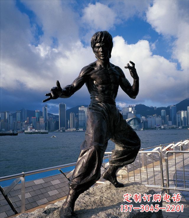 达州李小龙近代名人铜雕