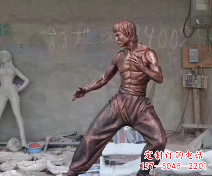 达州李小龙铜雕1