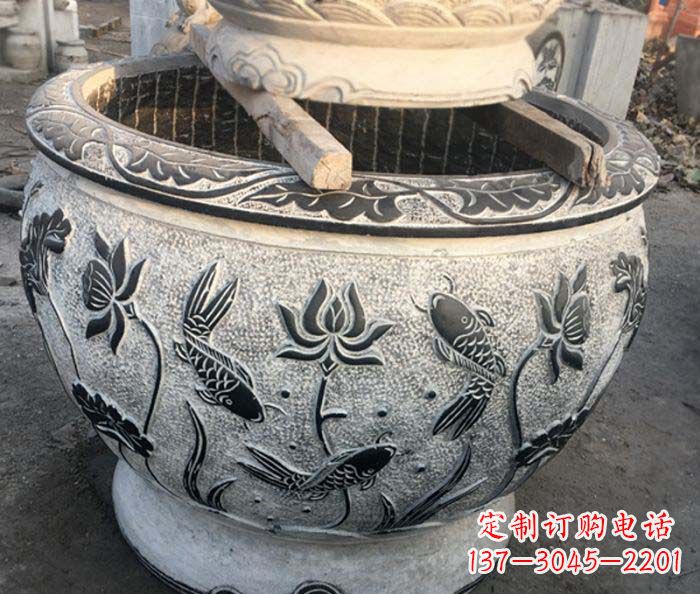 达州中领雕塑-仿古圆水缸雕塑