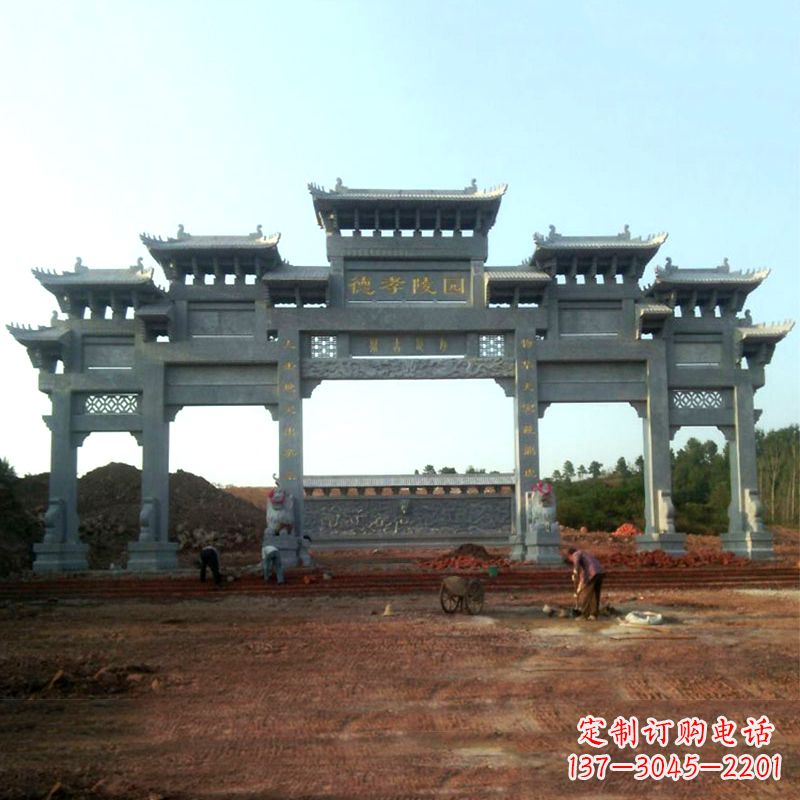 达州陵园五门石牌坊雕塑