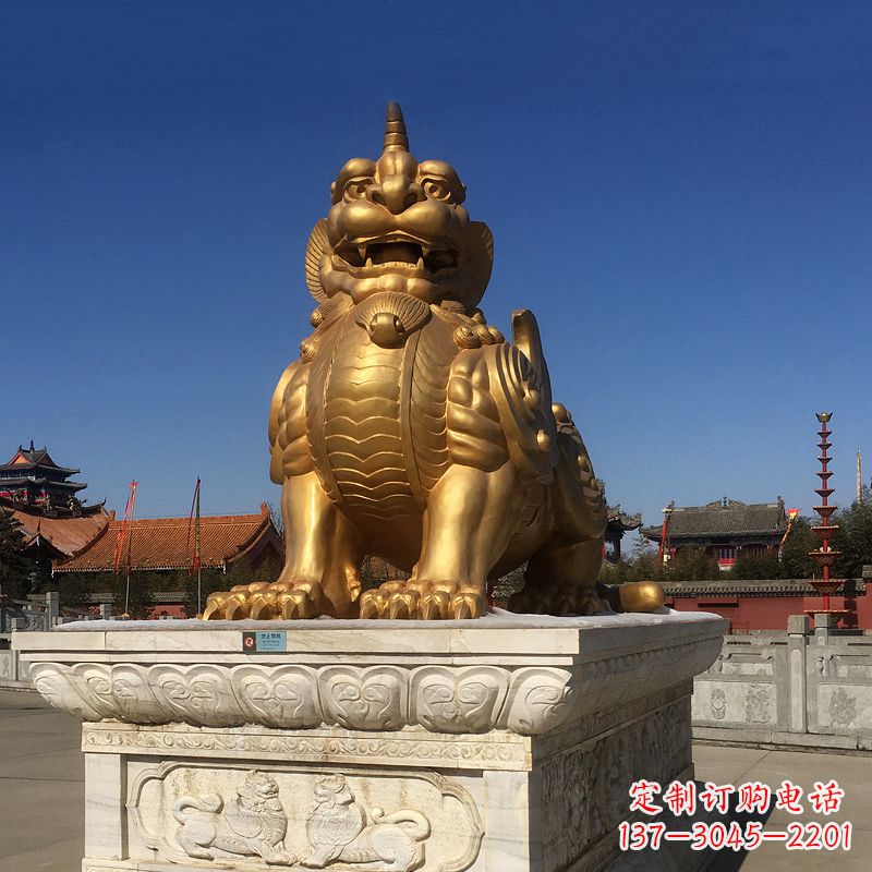 达州鎏金獬豸铜雕,为您提供精美的景观雕塑