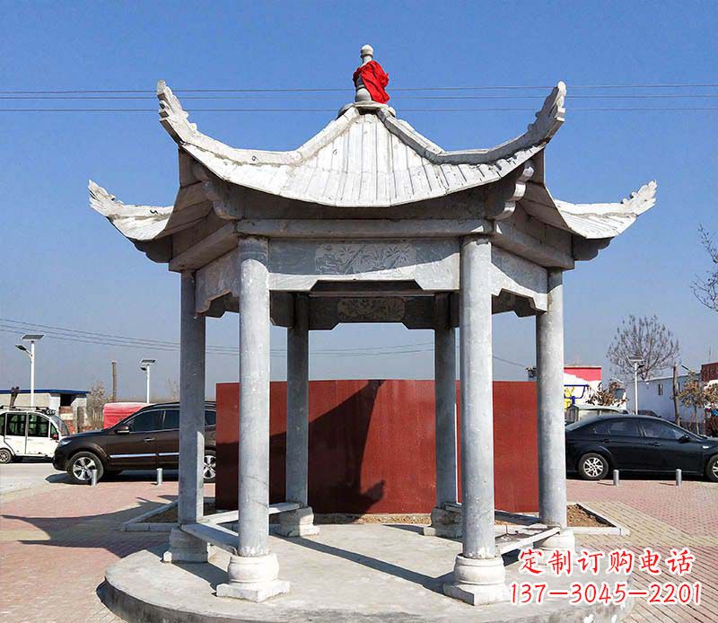 达州六角仿古凉亭雕塑,古朴迷人