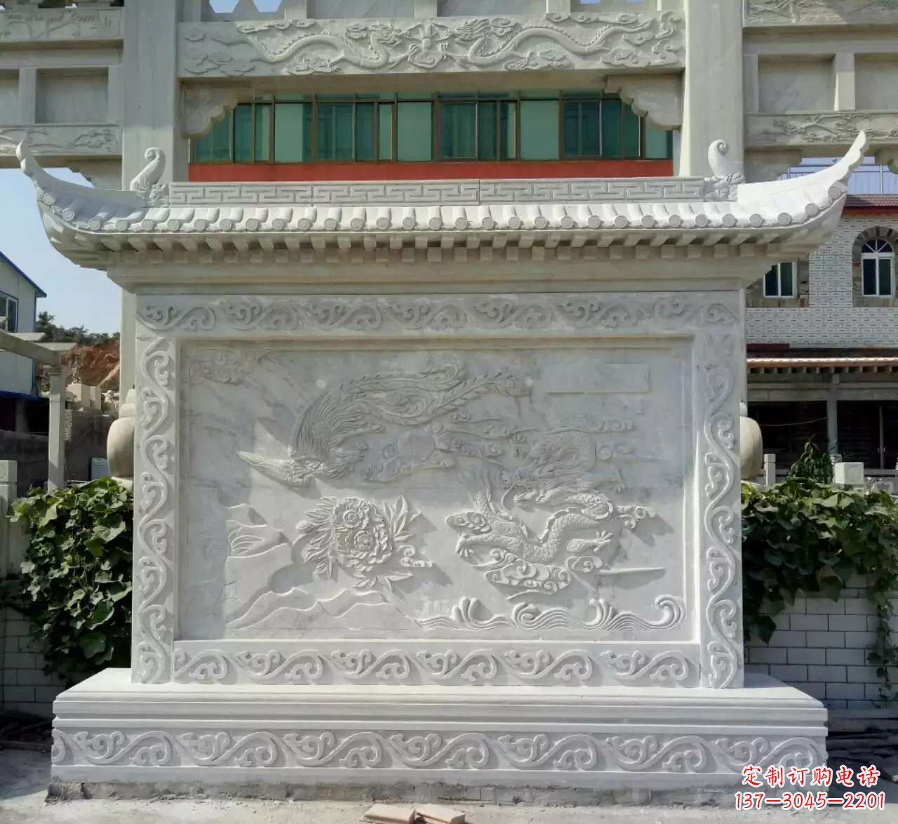 达州墙面影壁石雕,让龙凤陪您共度美好!