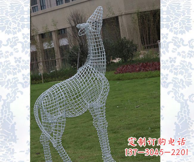 达州外观精美的不锈钢长颈鹿雕塑