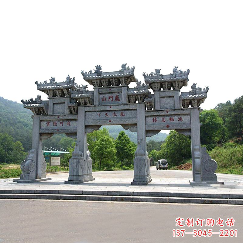 达州鹿门山景区仿古石雕牌楼雕塑-让你亲近历史