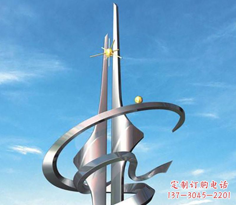 达州螺旋飘带广场雕塑,精美而出众