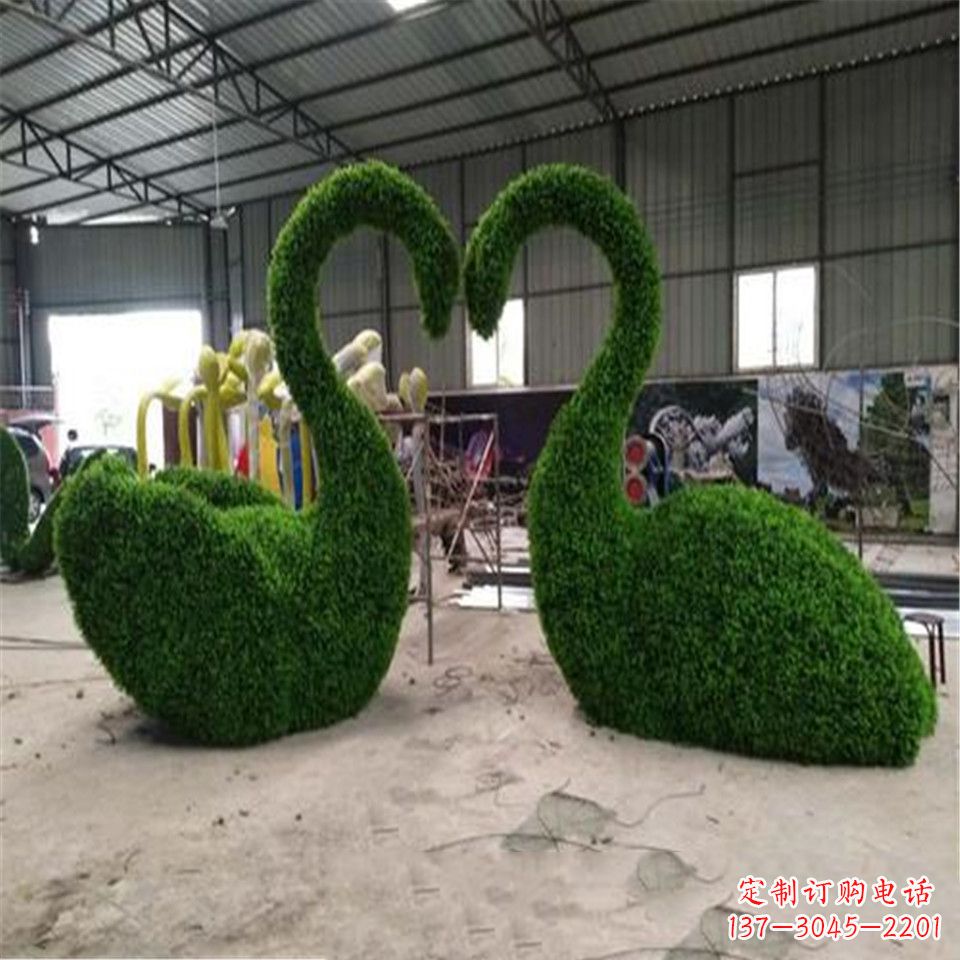达州绿植抽象特制天鹅雕塑