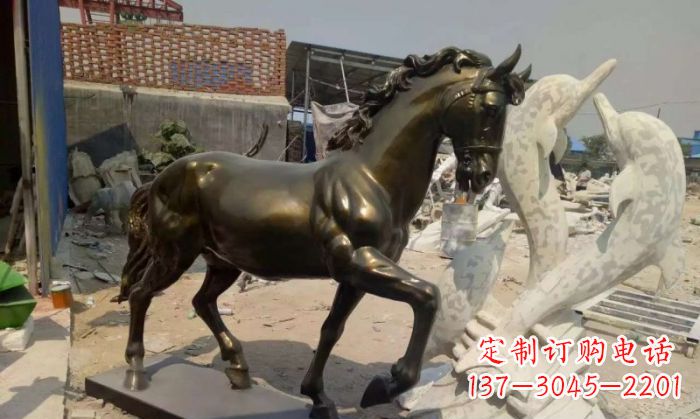 达州马玻璃钢仿铜动物雕塑
