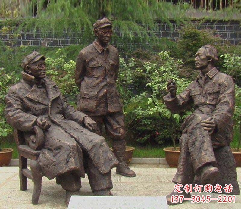 达州精美手工雕刻的刘伯承—毛泽东雕像