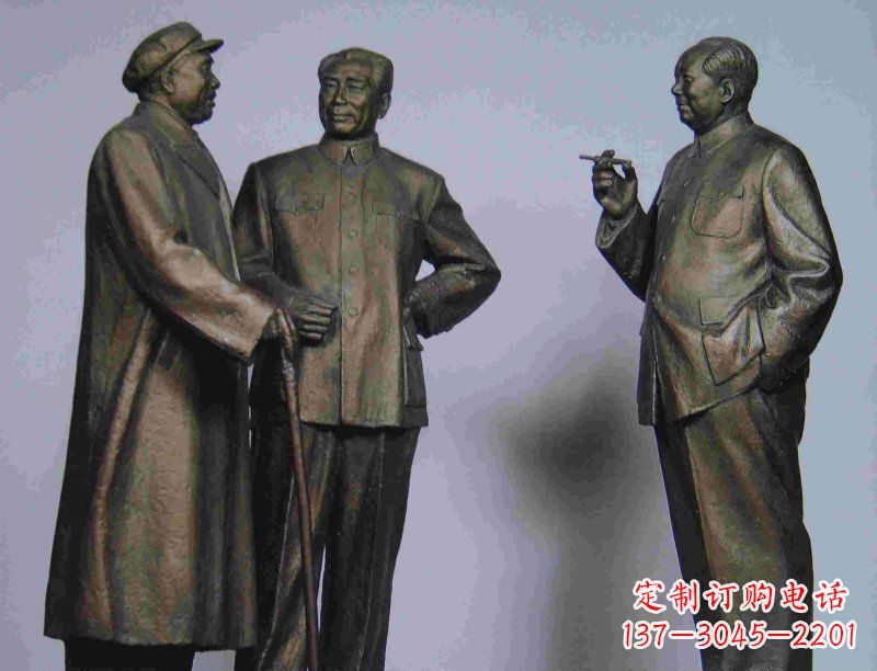 达州标题:伟人朱德毛主席铜雕——传承毛主席精神