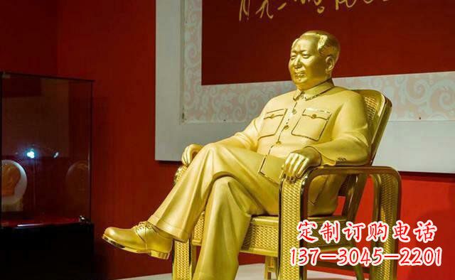 达州毛主席坐像伟人铜雕 (2)