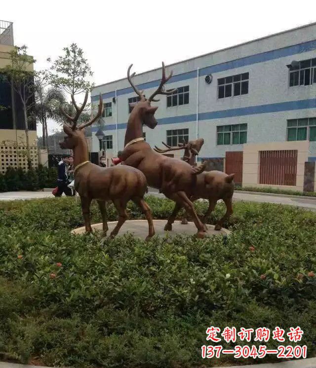 达州梅花鹿小区铜雕精美礼品