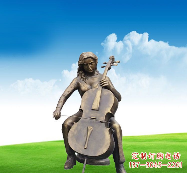 达州美女拉大提琴雕塑