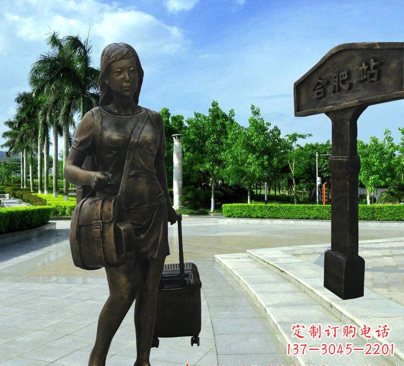 达州美貌铸就的美女铜雕