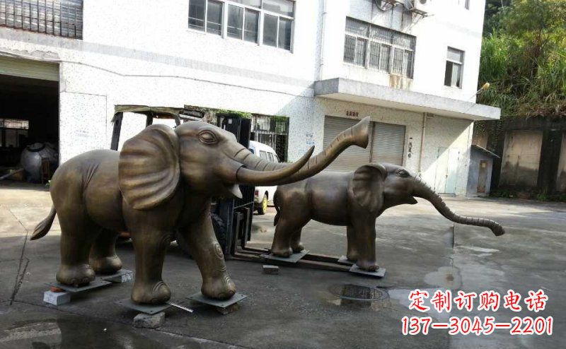 达州典雅大象铜雕,精美艺术品