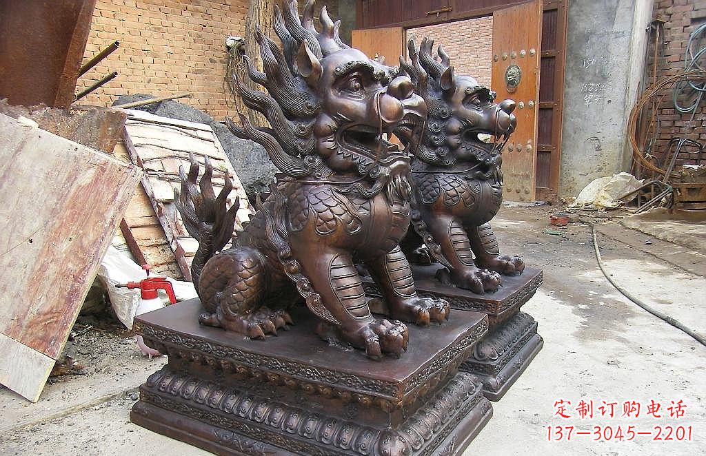 达州传统工艺精制–钜细工艺麒麟铜雕