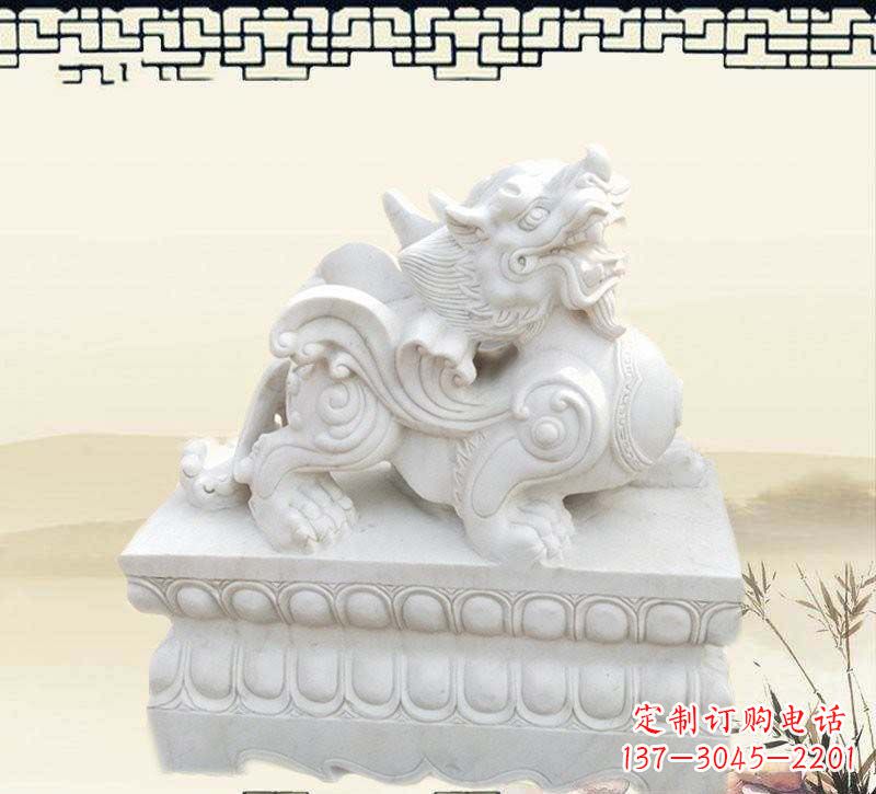 达州精美貔貅石雕雕塑,烘托家门口的神秘感