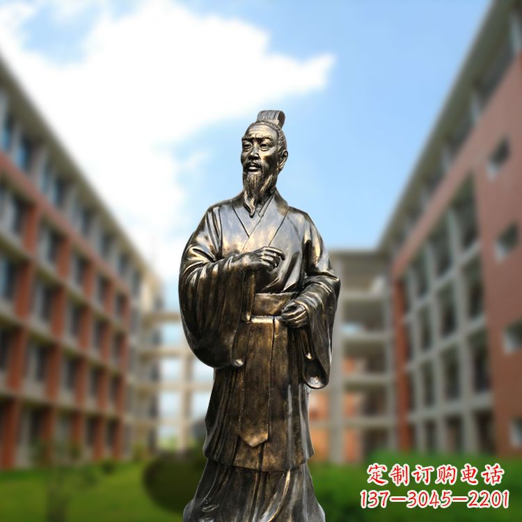 达州精美艺术,历久弥新的孟子玻璃钢仿铜雕像
