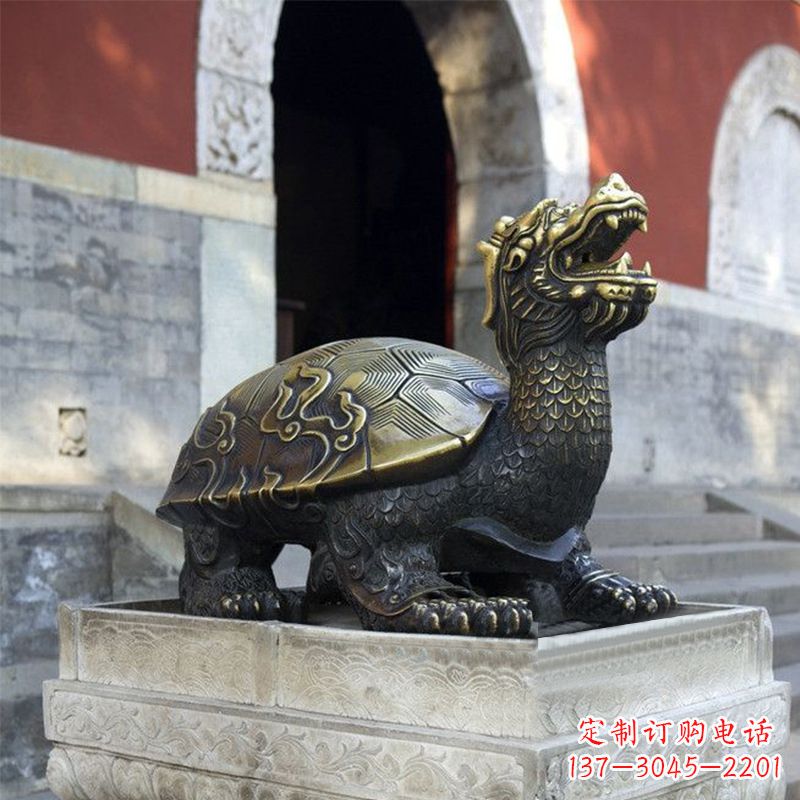 达州弥勒佛坐赑屃雕塑-寺庙大门神兽动物雕塑