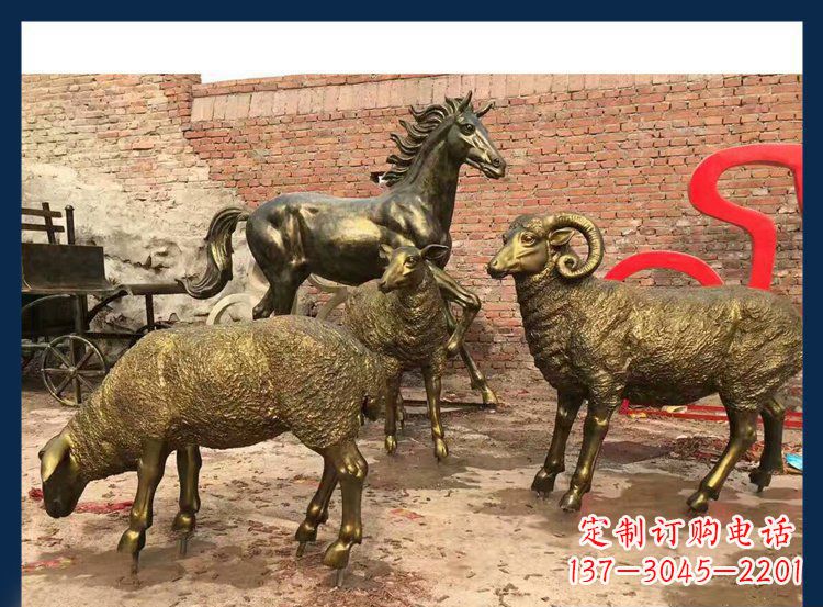达州中领雕塑|绵羊公园动物铜雕,让自然之美永存