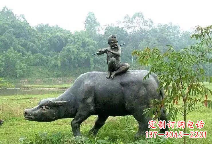 达州艺术精美的牧童铜雕
