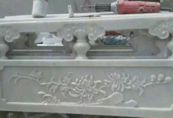达州汉白玉花朵浮雕栏板，精致深具视觉立体感