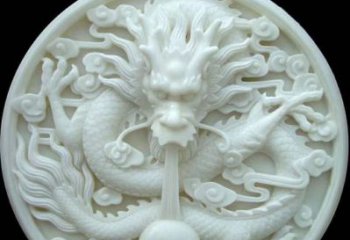 达州汉白玉雕刻龙头摆件，悠然吟诗引领风尚