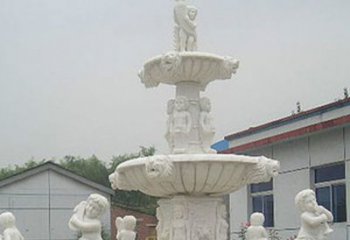 达州汉白玉天使大型喷泉石雕