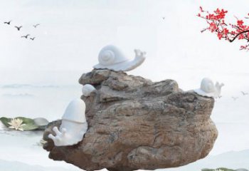 达州高雅而令人惊叹的汉白玉蜗牛雕塑