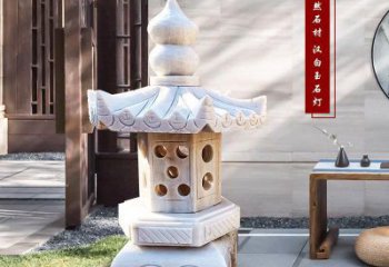 达州中领雕塑-经典经典汉白玉灯笼园林雕塑