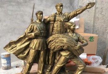 达州中领雕塑精心打造的红军战士铜雕