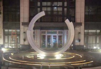 达州不锈钢半圆环雕塑，装饰空间增添品位