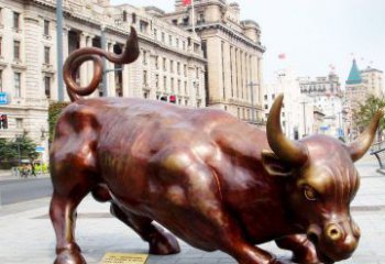 达州华尔街牛招财牛铜雕，拥有力量的象征