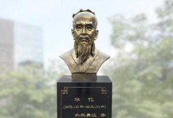 达州精美纯铜雕塑——华佗头像雕塑