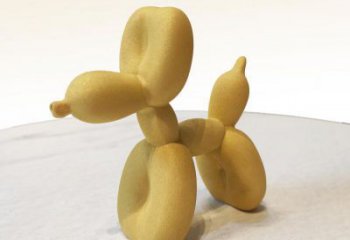 达州黄色不锈钢雕塑狗，展现场面气势