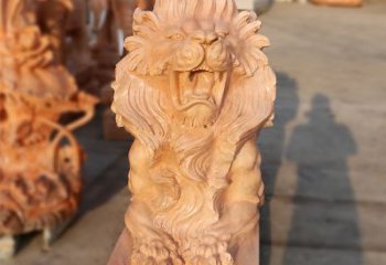 达州象征力量的汇丰狮子红石雕