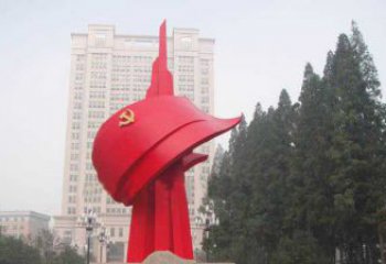 达州不锈钢抽象党旗雕塑，象征着祖国力量