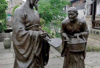 达州经典雕塑：王羲之情景小品