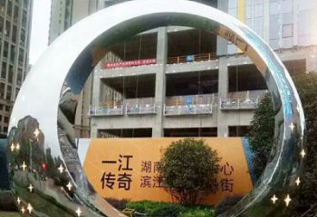 达州让您的空间脱颖而出！时尚镜面不锈钢圆环景观雕塑