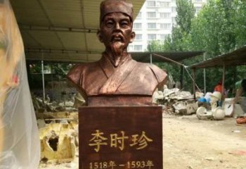 达州寓意深长精致细节——李时珍校园名人铜雕