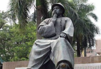 达州精美静谧——林则徐坐姿铜雕塑