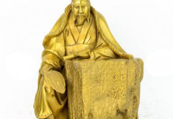达州精致细腻的诸葛亮鎏金雕塑