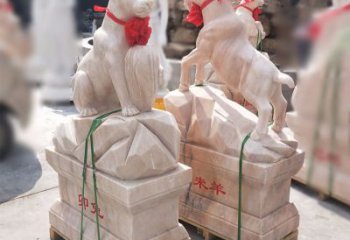 达州卯兔·晚霞红12生肖石雕兔雕塑
