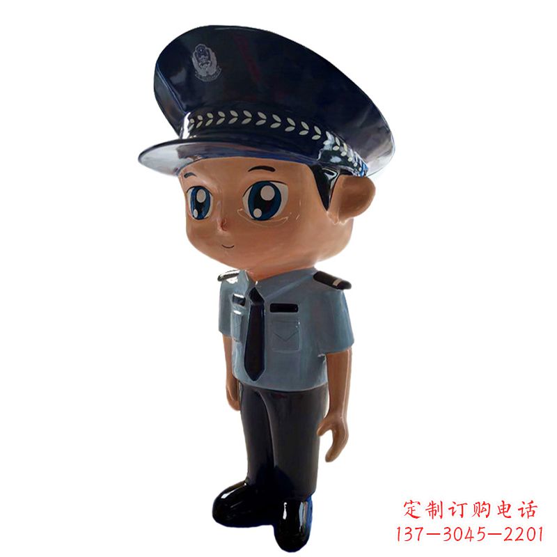 达州全新警察玻璃钢卡通雕塑