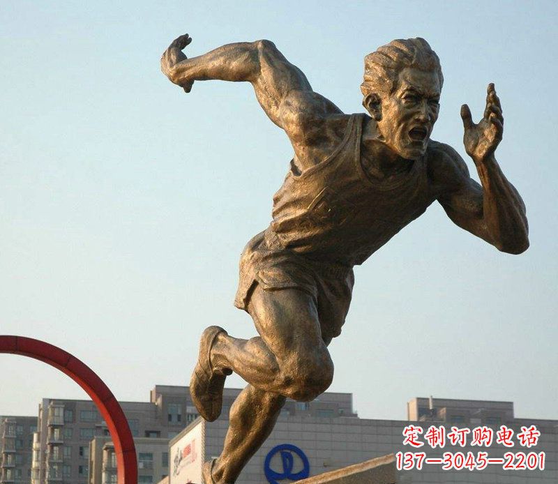 达州男人跑步运动人物铜雕