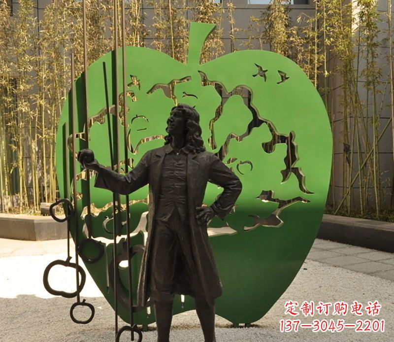 达州牛顿公园铜雕,艺术品升华人物形象