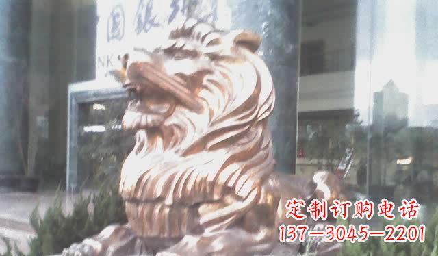 达州中领雕塑:精致狮子铜雕
